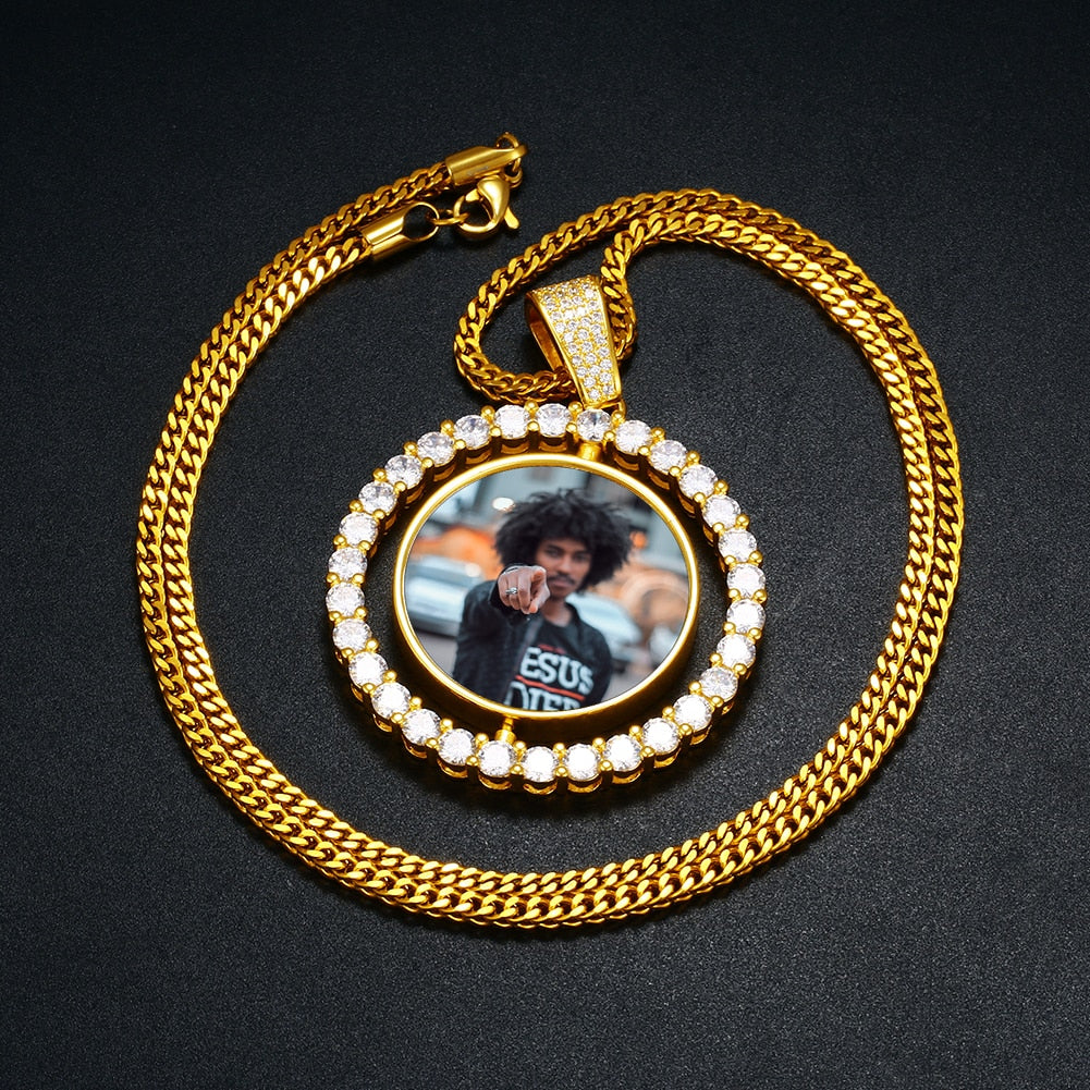 Rotatable Custom Photo Pendant - Different Drips