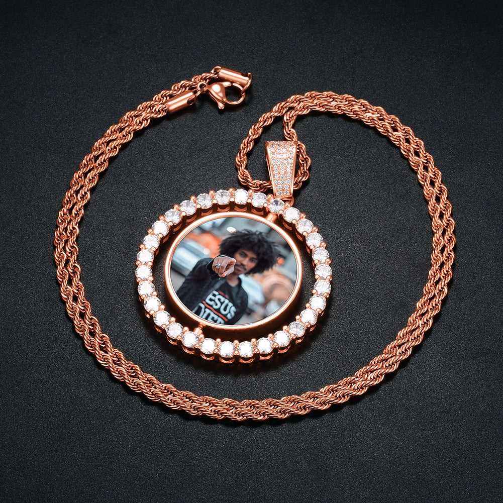 Rotatable Custom Photo Pendant - Different Drips