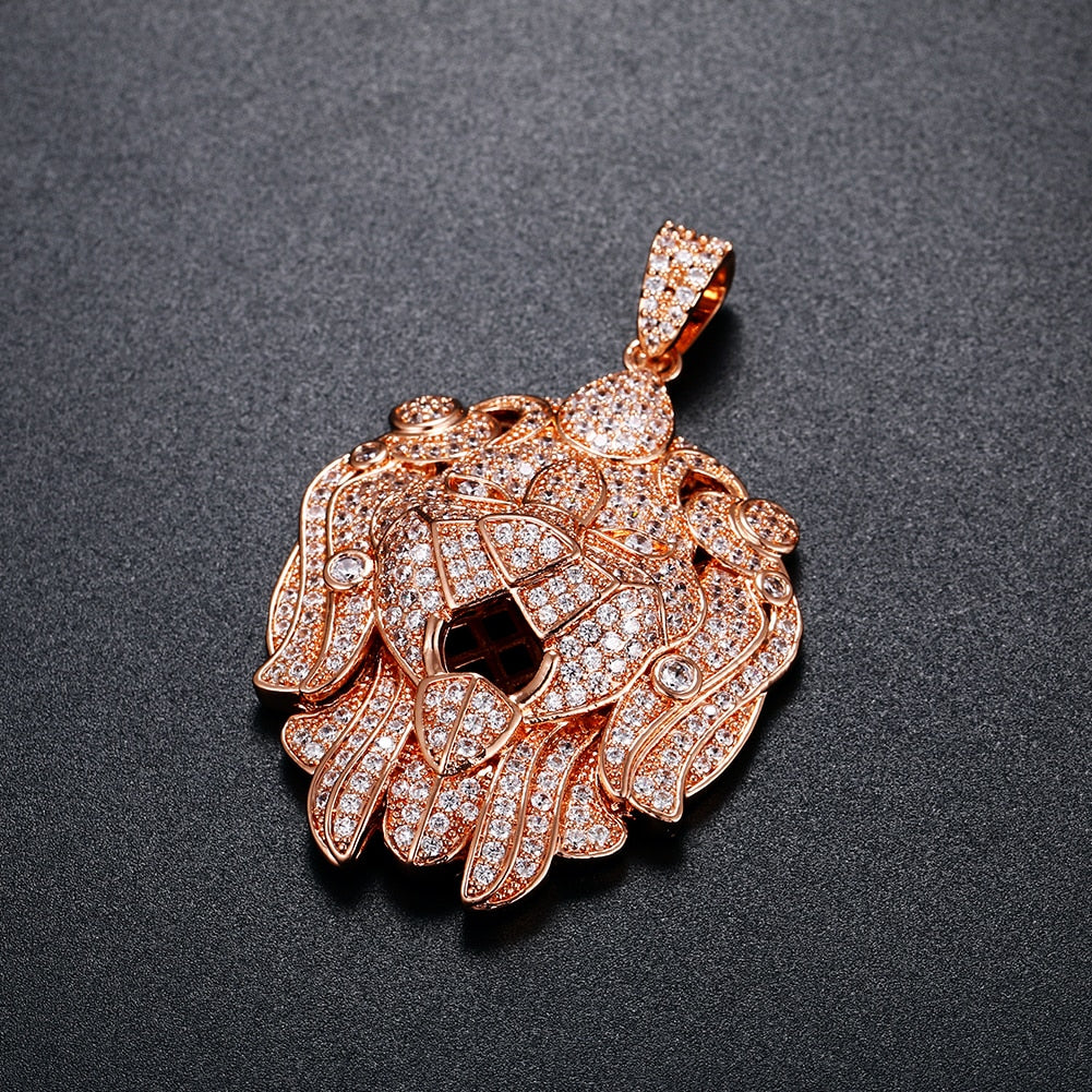 Iced Royal Lion Head Pendant - Different Drips