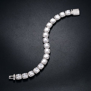 11mm Glacier Clustered Tennis Bracelet White Gold - Different Drips