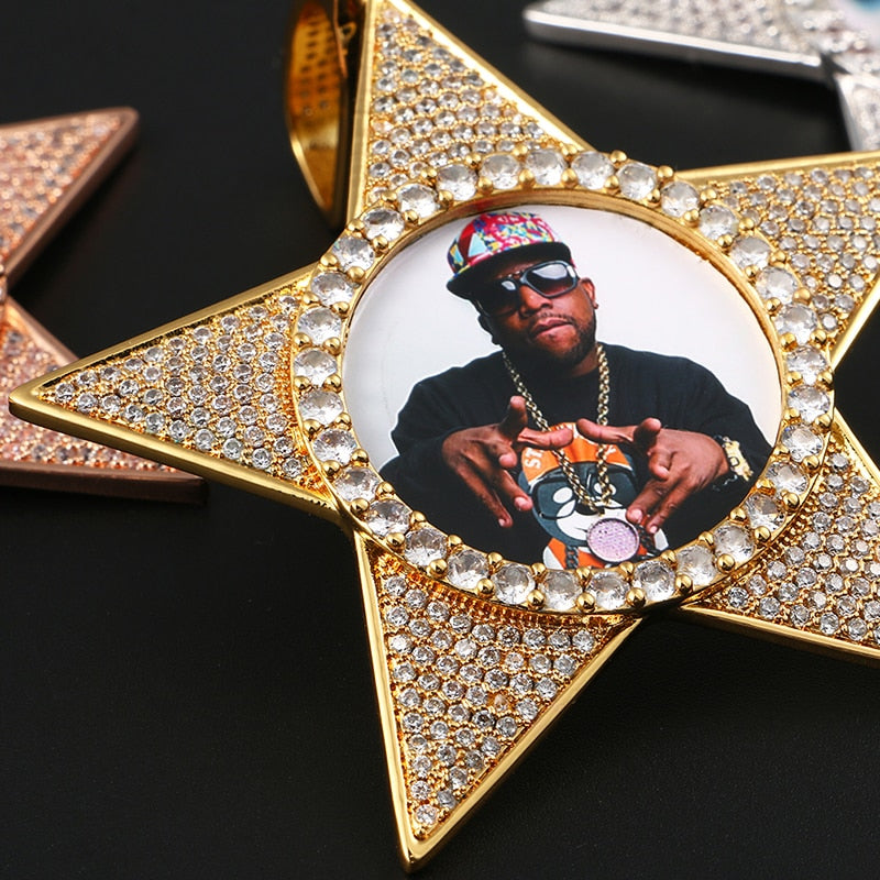 Custom Star Photo Pendant - Different Drips