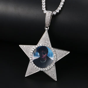 Custom Star Photo Pendant - Different Drips