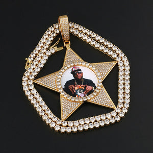 Custom Star Photo Pendant - Different Drips