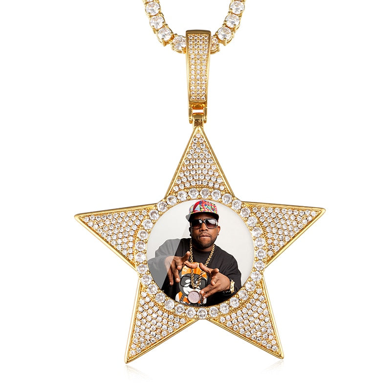 Custom Star Photo Pendant - Different Drips