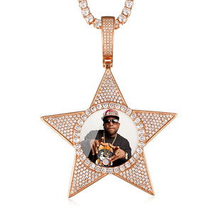 Custom Star Photo Pendant - Different Drips