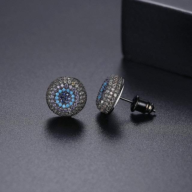 Round Cut Pave Stud Earrings - Different Drips