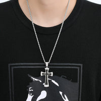 Thumbnail for Iced Black Cross Pendant - Different Drips