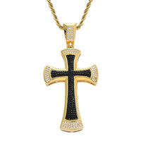 Thumbnail for Iced Black Cross Pendant - Different Drips