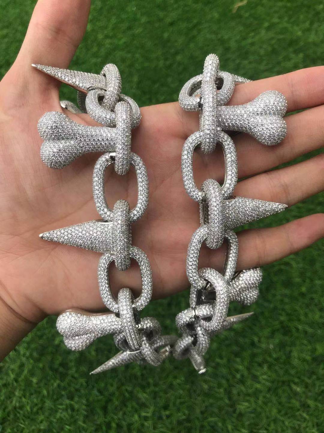 Iced Out Bone & Rivet Chain - Different Drips