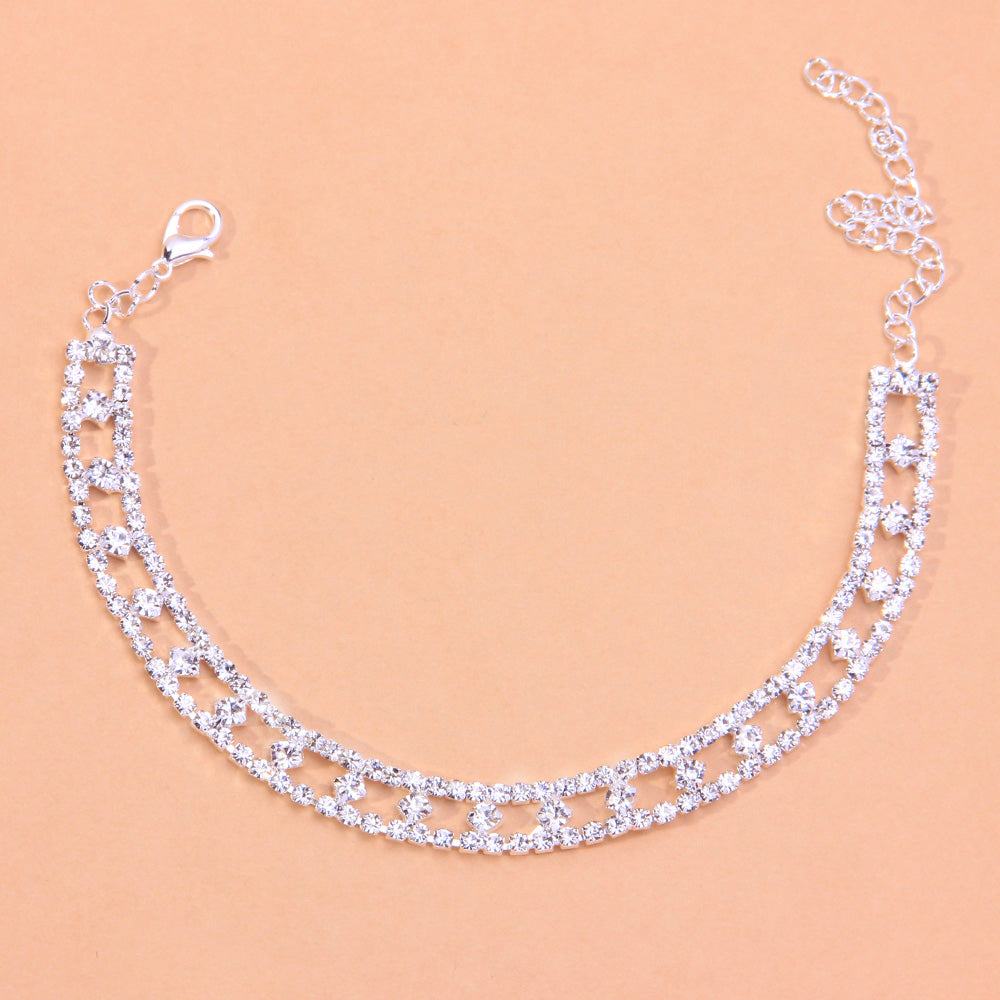 Double Row Star Pattern Anklet - Different Drips