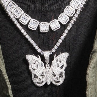 Flame Butterfly Pendant - Different Drips