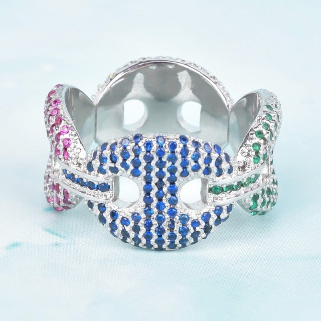 12mm Iced Mariner Link Ring - Different Drips