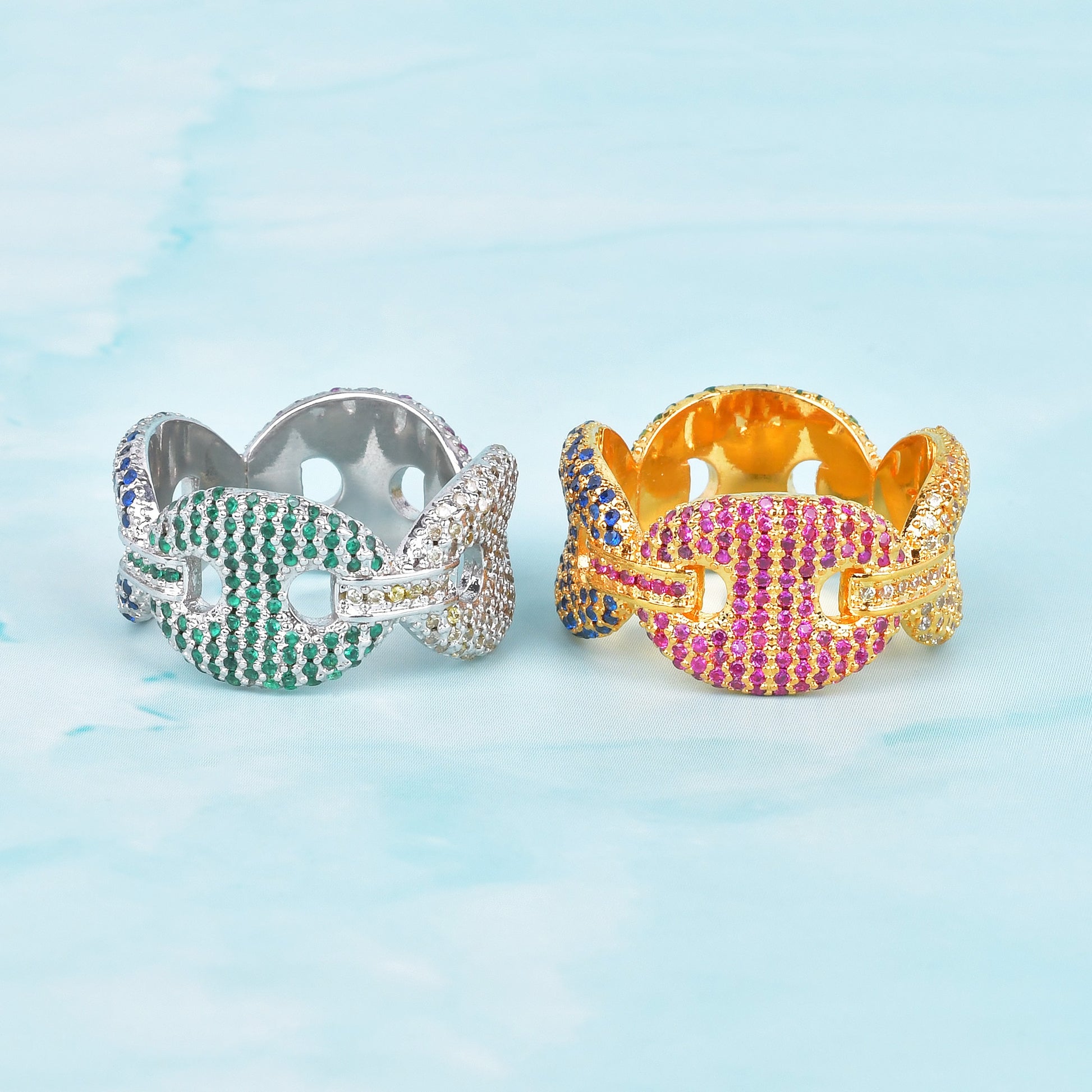 12mm Iced Mariner Link Ring - Different Drips
