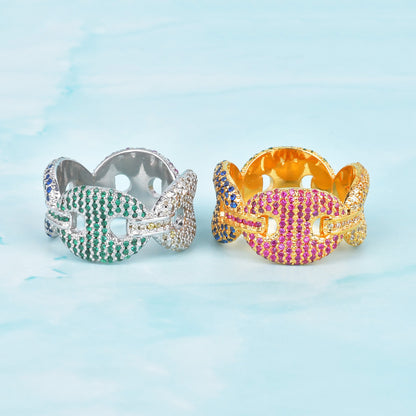 12mm Iced Mariner Link Ring - Different Drips