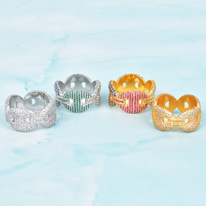 12mm Iced Mariner Link Ring - Different Drips