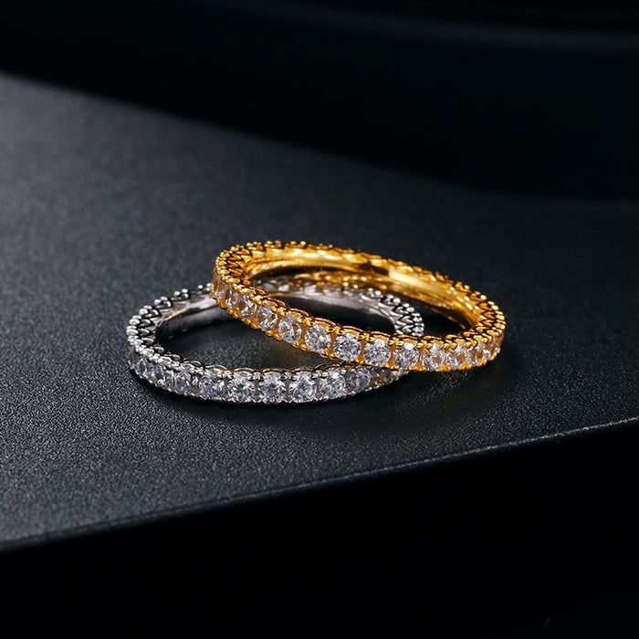 925 Sterling Silver Single Layer Band Ring - Different Drips