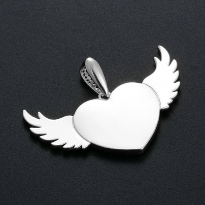 Custom Angel Wings Heart Photo Pendant - Different Drips