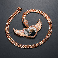 Thumbnail for Custom Angel Wings Heart Photo Pendant - Different Drips