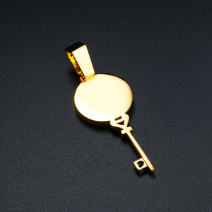 Custom Key Shaped Photo Pendant - Different Drips