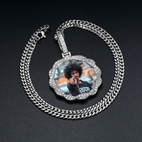 Thumbnail for Custom Round Lace Photo Pendant - Different Drips