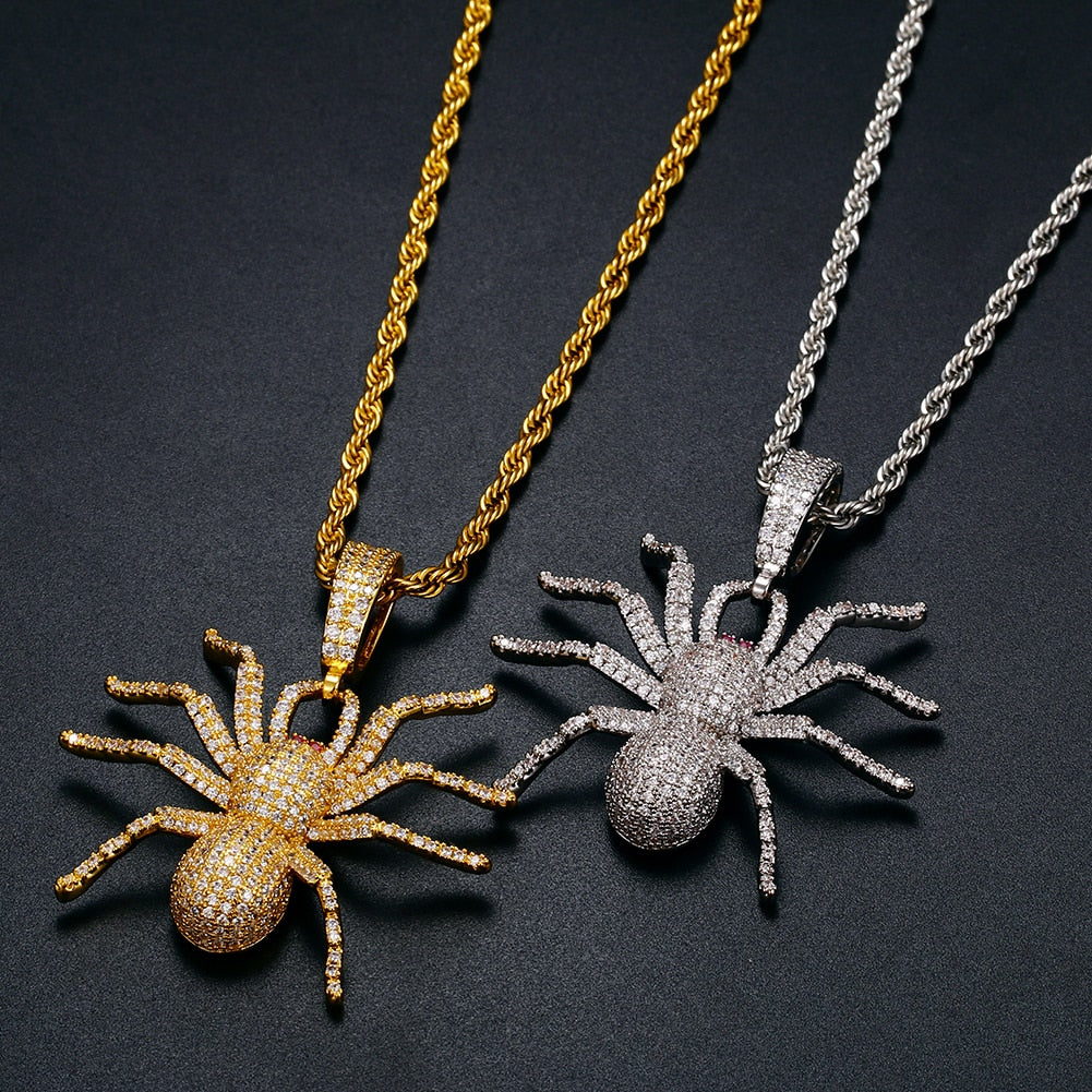 Iced Out Spider Pendant - Different Drips