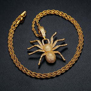 Iced Out Spider Pendant - Different Drips