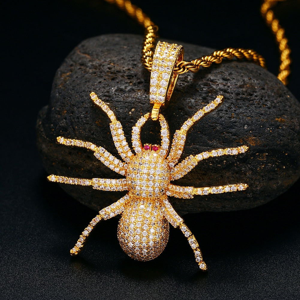Iced Out Spider Pendant - Different Drips