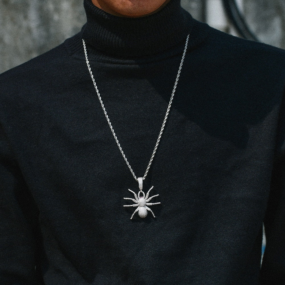 Iced Out Spider Pendant - Different Drips