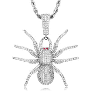 Iced out hot sale spider pendant