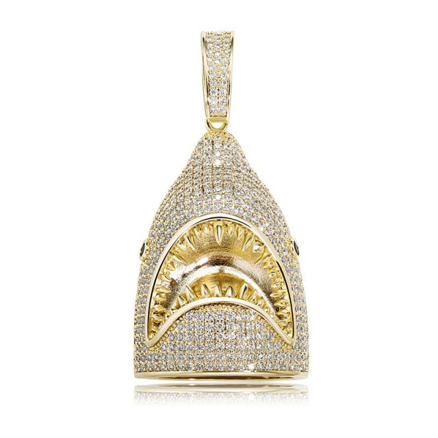 Iced Shark Head Pendant - Different Drips