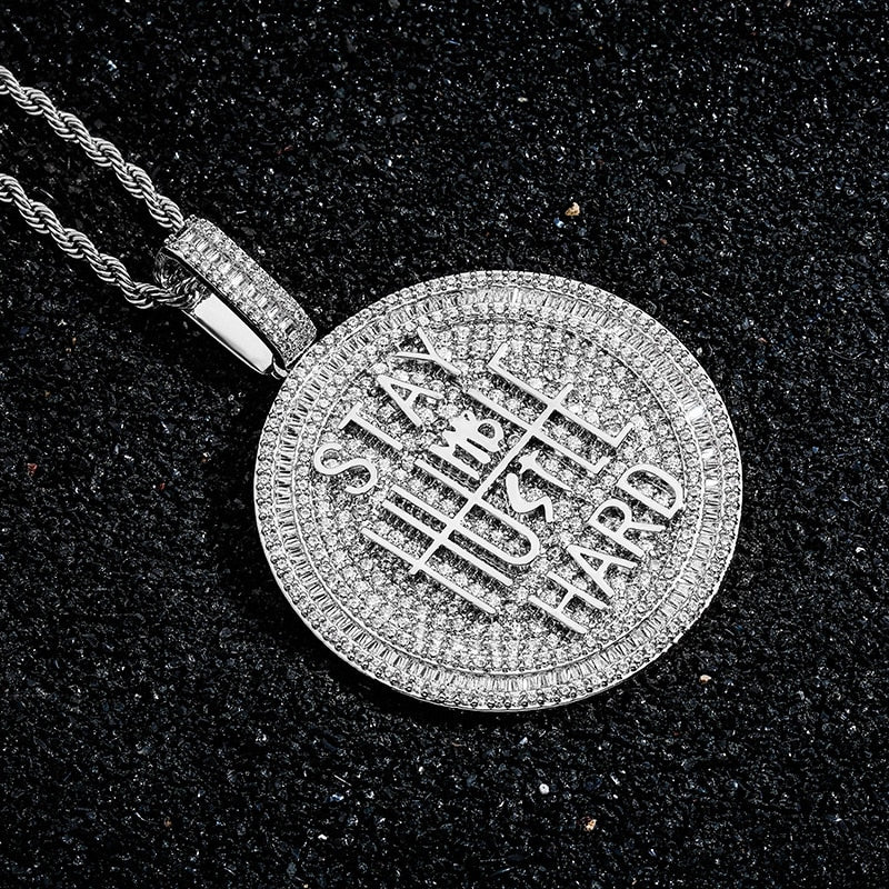 Iced Out Super Shiny Hustle Hard Necklace store