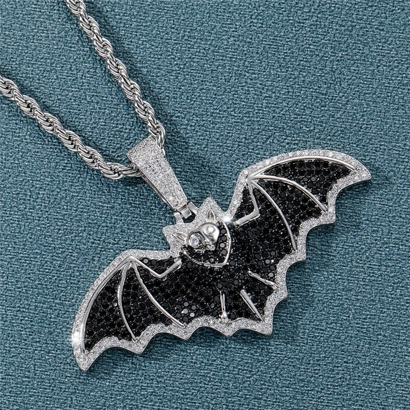Iced Out Bat Pendant - Different Drips