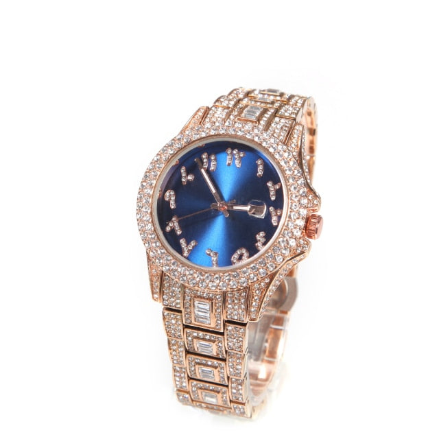 Iced Colored Dial Arabic Numeral Watch - Different Drips