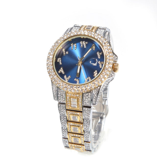 Iced Colored Dial Arabic Numeral Watch - Different Drips