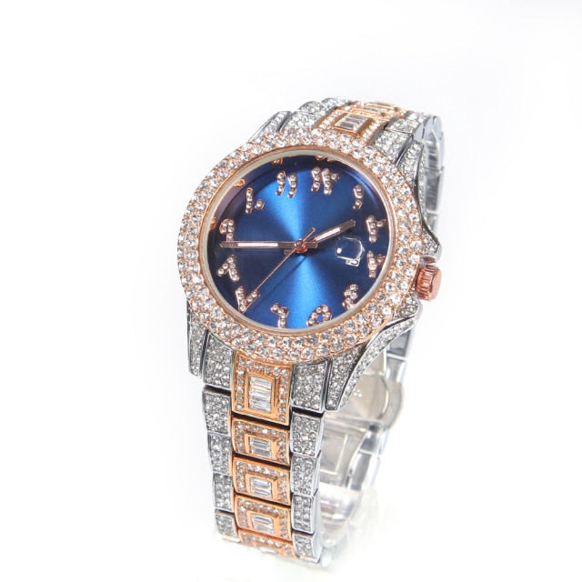 Iced Colored Dial Arabic Numeral Watch - Different Drips