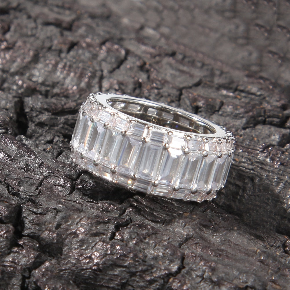 11mm Three Layer Baguette Ring - Different Drips