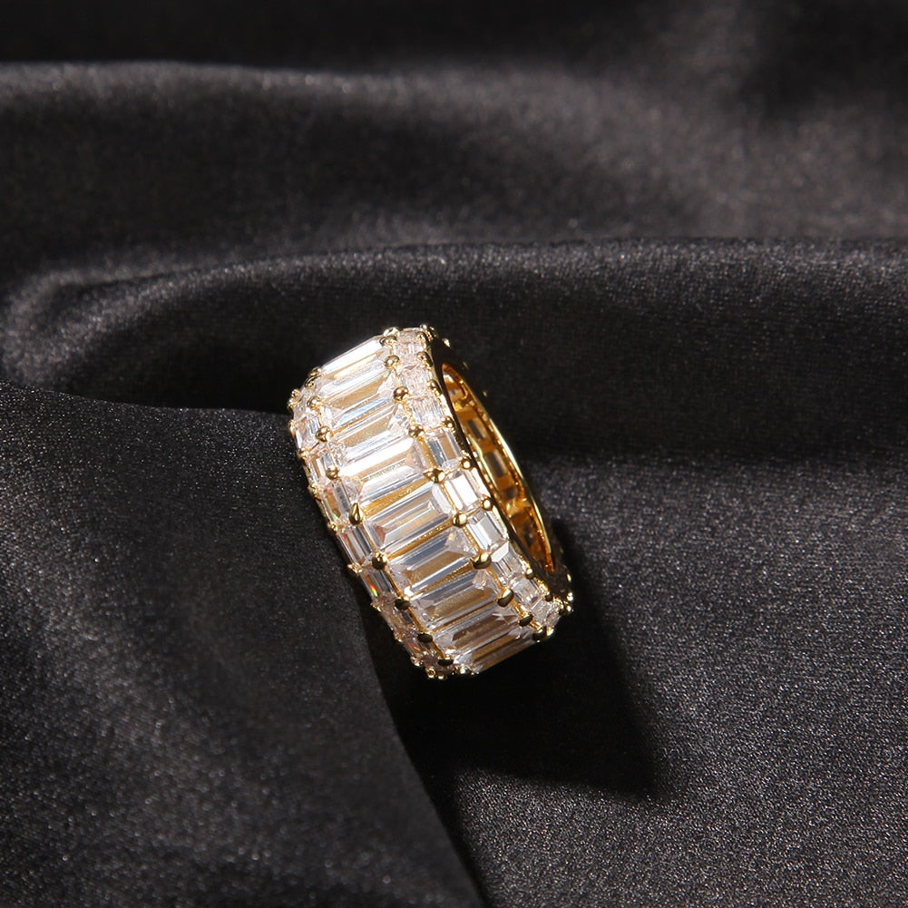 11mm Three Layer Baguette Ring - Different Drips