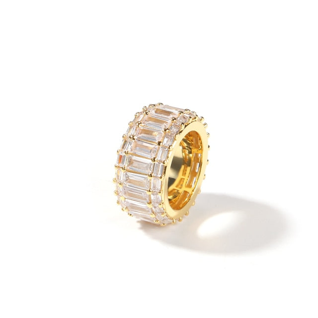 11mm Three Layer Baguette Ring - Different Drips