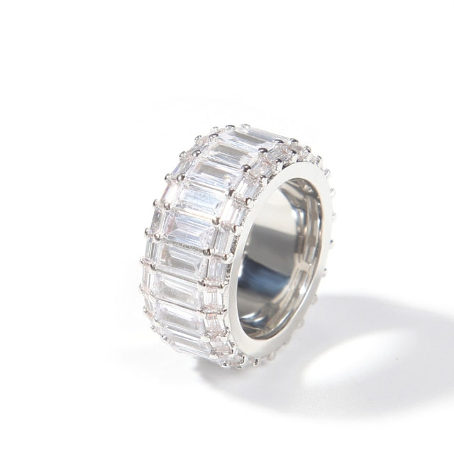 11mm Three Layer Baguette Ring - Different Drips