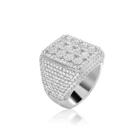 Thumbnail for Solid 925 Sterling Silver Square Signet Ring - Different Drips