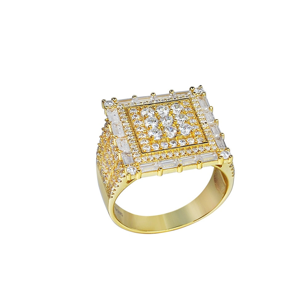Solid 925 Sterling Silver Clustered Baguette Ring - Different Drips