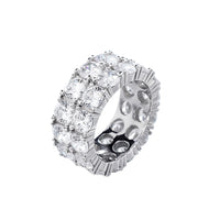 Thumbnail for Solid 925 Sterling Silver Double Row Eternity Ring - Different Drips