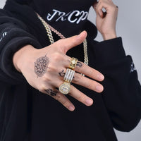 Thumbnail for Solid 925 Sterling Silver Double Step Signet Ring - Different Drips