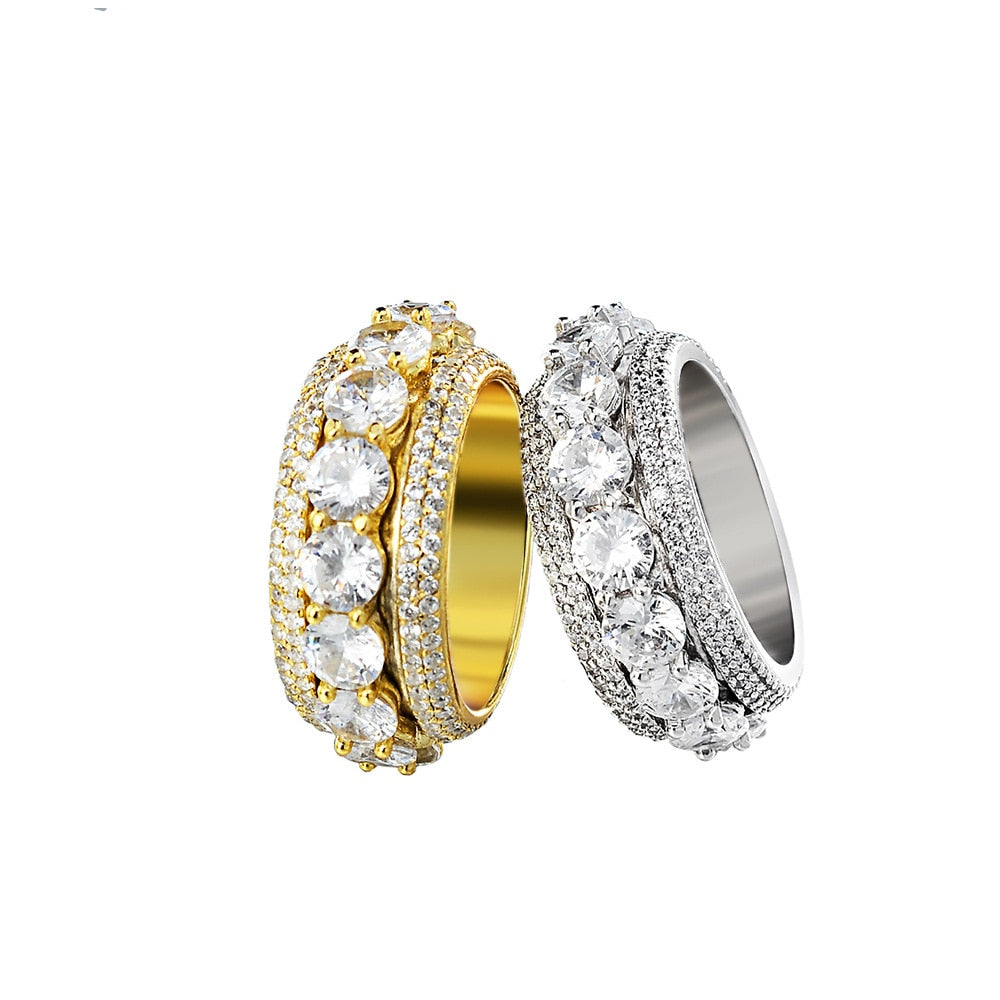 Solid 925 Sterling Silver Spinning Layered Ring - Different Drips