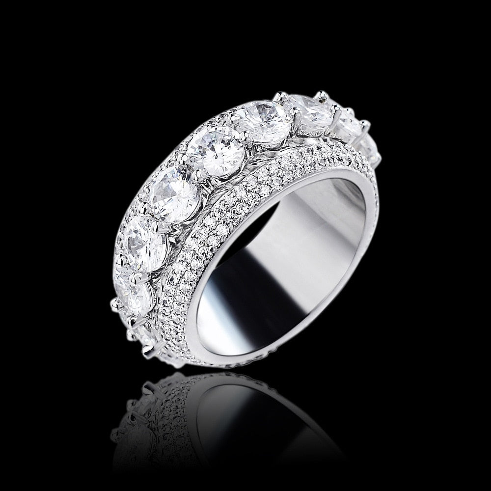 Solid 925 Sterling Silver Spinning Layered Ring - Different Drips