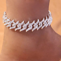 Thumbnail for 12mm Spiked Cuban Link Anklet - Different Drips