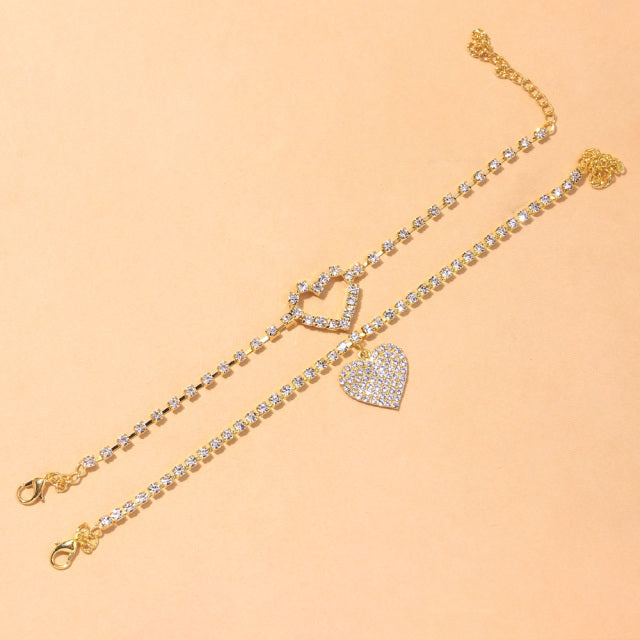 Tennis Heart Anklet Set - Different Drips