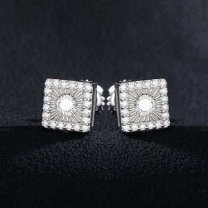 S925 Moissanite Square Earrings - Different Drips