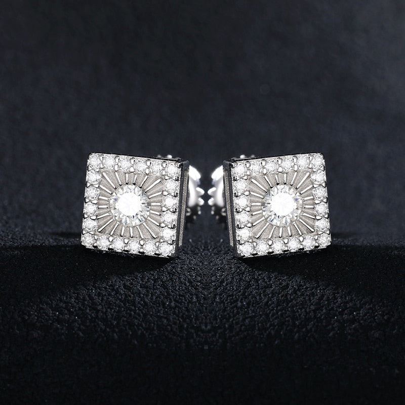 S925 Moissanite Square Earrings - Different Drips