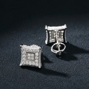 S925 Moissanite Square Dip Earrings - Different Drips